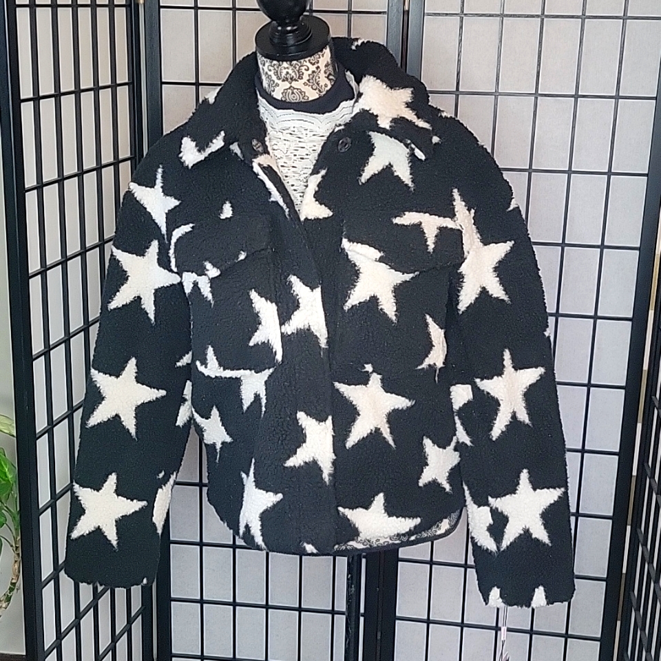 Women's Avec Les Filles Black And White Star Jacket Nwt